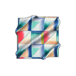 Écharpe en soie vintage de créateur avec motif géométrique pour le printemps, l'été et l'automne - Product Image 1