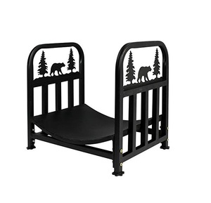 Porte-bûches décoratif élégant en fer forgé pour les intérieurs modernes avec des côtés incurvés et une métallurgie artistique pour un attrait esthétique - Product Image 6