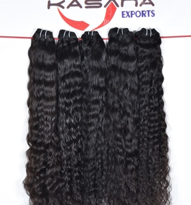 100% cheveux vierges indiens Remy non transformés cuticule noire naturelle alignée vague profonde tissage femmes en gros Extensions de cheveux humains - Product Image 1
