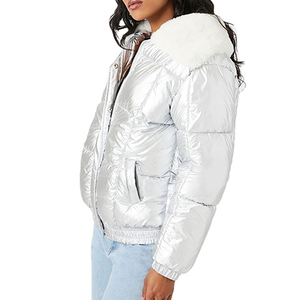 Venta de fábrica Chaqueta de mujer Ropa de invierno de alta calidad Personalizada Venta caliente Diseño de cuello al por mayor Chaquetas de mujer con cremallera completa - Product Image 3