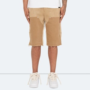 Streetwear baggy personnalisé pour hommes, short en jean grande taille, pantalon de travail ample avec finition dégradée, longueur au genou - Product Image 3
