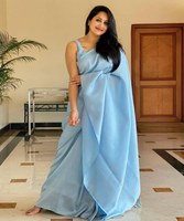 Saree Sutra Kanchipuram Multi Warna Panjang hingga Lantai untuk Pesta, Pakaian Pernikahan India, Desainer Terbaru, Sari Sutra Katun Banarasi dengan Blus