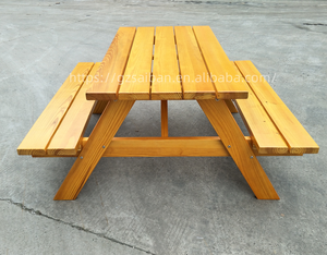 Commercial Decorative Outdoor Wood Picnic <strong>Tables</strong> Solid Wood Outdoor Garden <strong>Table</strong> <strong>with</strong> <strong>Bench</strong> for Cafes and Restaurants - Product Image 6