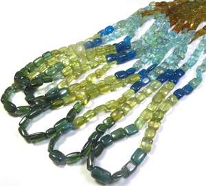 คุณภาพสูง6-7มม. อัญมณีหลายชั้นธรรมชาติลูกปัด16เส้นสร้อยคอเคลือบเงา apatite - Product Image 3