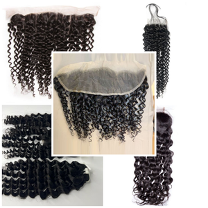 Lujoso gris Rubio Remy rizado Frontal, 100% cabello humano Premium - Product Image 1