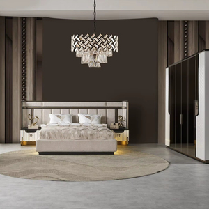 Juego de Dormitorio Moderno de Lujo, Muebles Completos para Recámara Principal, Cama King Size con Cabecera Extendida y Armario - Product Image 1