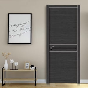 Puerta Principal de Casa de Lujo, Puerta Compuesta de Madera, Puerta Interior Pivotante de WPC Impermeable con Marco, Película de Madera de PVC de Alta Calidad - Product Image 4