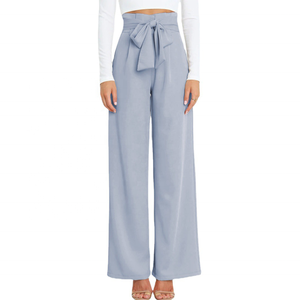 Hot Office Clothing New Color Casual Drawstring <b>Elastic</b> <b>Waist</b> Dress Women's Wide Legs Women's <b>High</b> <b>Waist</b> <b>Trousers</b> - Product Image 5