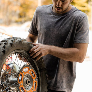 T-shirt homme délavé à l'acide Streetwear Stone Washed Hip Hop 100% coton T shirts Custom Vintage T Shirt - Product Image 4