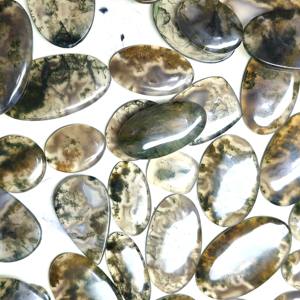 มอสอาเกตทรงหลังเบี้ย เรียบเนียน หินกึ่งมีค่า ขายส่ง ล็อตใหญ่ มอสอาเกตธรรมชาติ หินหลวมทรงหลังเบี้ย ล็อตใหญ่ คริสตัลธรรมชาติ จำนวนมาก - Product Image 3