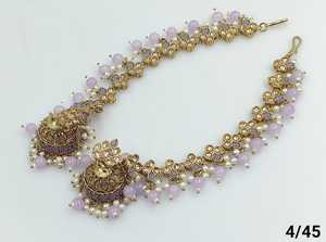 BOUCLES D'OREILLES JUMKHAS TRADITIONNELLES INDIENNES & BOUCLES D'OREILLES KUNDAN EN PLAQUÉ OR AVEC PERLES POUR FEMMES ET FILLES - Product Image 4