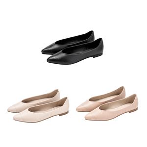 Chaussures plates à bout pointu en cuir véritable pour femmes B'fee, style ballerines, à enfiler, unies, pour le printemps/été, fabriquées au Bangladesh (OEM/ODM) - Product Image 1