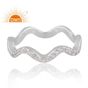 Anillo de piedras preciosas de topacio blanco Natural de plata de ley más vendido, proveedor de joyería de diseño personalizado - Product Image 3