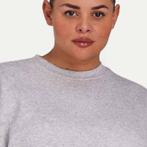 <b>Women</b> Light Grey Crewneck Sweatshirt Casual Basic Pullover Long Sleeve Soft Fleece Comfy Relaxed Fit Everyday Cozy Top - Product Image 6