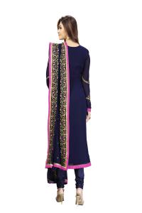Conjunto de Salwar Kameez Étnico de Georgette Bordado para Mujer, Kurta, Pantalón y Dupatta Azul (G44-Azul) para Bodas, Estilo Regular - Product Image 6