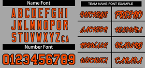 Camiseta de béisbol gris personalizada con ribete negro naranja, número de nombre personalizado, uniformes de equipo de tela transpirable, manga corta impresa - Product Image 3