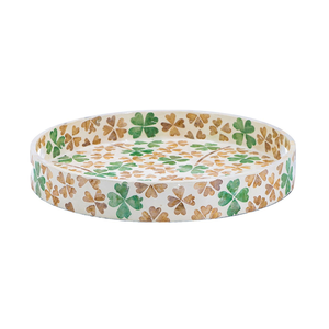 Nouvel article plateau décoratif en incrustation de nacre naturelle avec poignées pour table basse Plateau de service de style côtier du Vietnam - Product Image 3