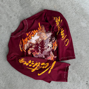 Sudadera Personalizada de Felpa Francesa Gruesa 100% Algodón, Cuello Redondo, Manga Larga, Corte Cuadrado, Estampado Gráfico, Camiseta Corta de Alta Calidad - Product Image 2