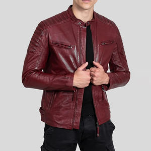 Veste en cuir de vachette authentique de qualité supérieure pour hommes, design personnalisé et broderie, veste en cuir confortable pour hommes - Product Image 1