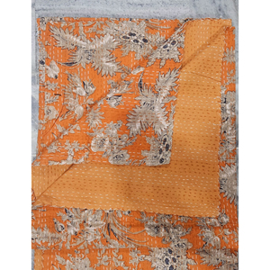 Edredón Kantha de algodón con estampado Floral Vintage indio hecho a mano, Sábana de invierno vibrante, estilo de armario decorativo, ropa usada - Product Image 5