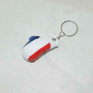 Porte-clés promotionnel en cuir PU personnalisé Mini gant de boxe en forme de cercle avec logo imprimé Mini balle porte-clés dans des couleurs personnalisées - Product Image 4