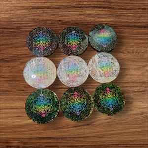 Prix usine en gros sous-verres ronds Orgone Feng Shui tasse à thé sous-verres en résine décoration de la maison sous-verres Orgone - Product Image 1