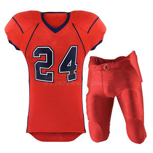 Maillots d'entraînement de football américain personnalisables Prix d'usine Polyester respirant Numéro de nom personnalisé Longueur des manches courtes - Product Image 1