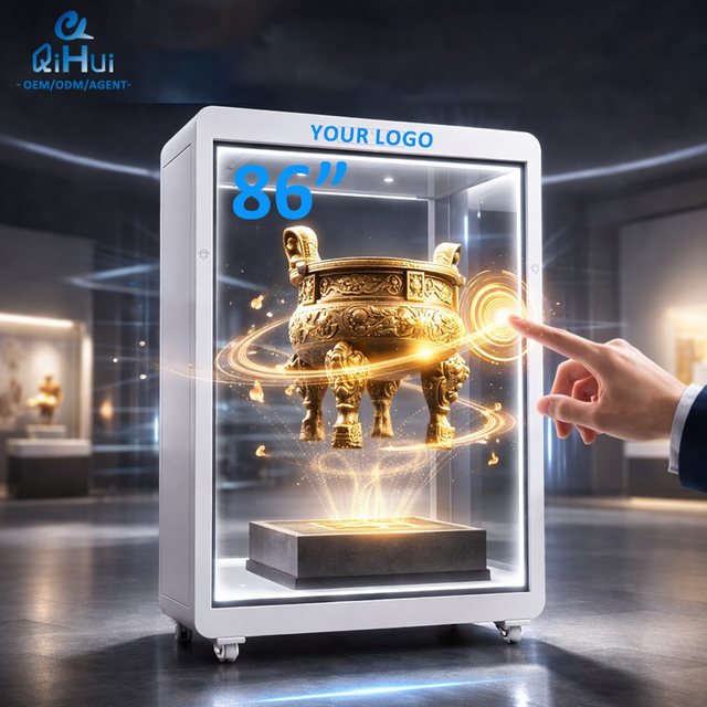 Smart 86 Inch Transparent LCD Display for Museum Exhibitions & Digital Art, Ultra HD, Touchscreen