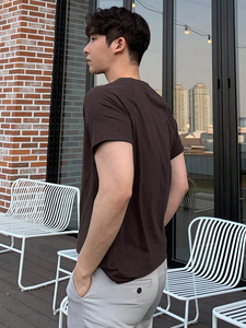 T-shirt personnalisé pour homme, coupe ample, imprimé, teint uni, épaules tombantes, 100 % coton, t-shirt personnalisé pour homme - Product Image 2