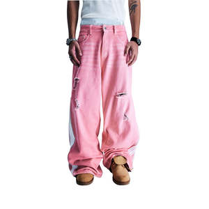 Mens Stonewashed Denim Jeans Wide Leg Distressed Vintage Flared Baggy Stacked Oversized Ripped & Acid <b>Washed</b> - Product Image 3