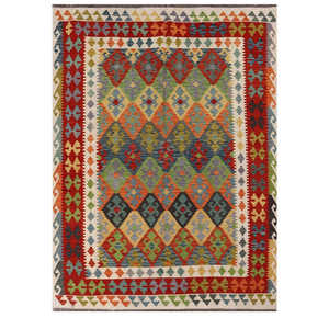 Alfombra Kilim de Maimana, Afganistán, 291 x 213 cm, Alfombras y Conjuntos Tradicionales Afganos - Product Image 1