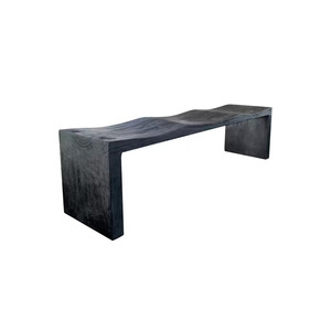 Banc en bois de teck de qualité supérieure, matériau solide avec finition noire pour une utilisation intérieure et extérieure - Product Image 1