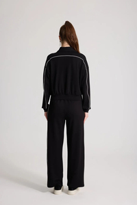 ชุดวิ่งสำหรับผู้หญิงใหม่ประกอบด้วยแจ็กเก็ตคอปกตั้งและกางเกงขากว้างพร้อมรายละเอียดท่อสะท้อนแสงสไตล์หรูหราสำหรับผู้หญิง - Product Image 2