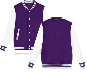 เสื้อแจ็คเก็ตเบสบอล - เสื้อแจ็คเก็ตเลตเตอร์แมนผ้าฝ้ายวาร์ซิตี้ ผ้าฝ้าย 90% โพลีเอสเตอร์ 10% เสื้อแจ็คเก็ตแบบยูนิเซ็กซ์ - Product Image 1