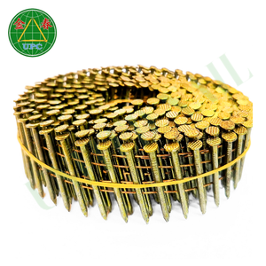 Clavos de bobina de acero al carbono galvanizado Tipo de vástago de anillo liso Puntos afilados recubiertos de aceite Estilos de cabeza a cuadros Muestra de construcción gratis - Product Image 2