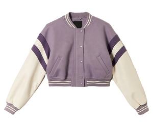 Veste universitaire tout en laine personnalisée OEM veste universitaire Letterman vintage brodée en chenille pour femmes - Product Image 3