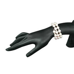 Tip Top Fashions 1401420A Gold Plated Fine <b>Beaded</b> <b>Bracelet</b> with Pearl Austrian Stone Elegant and Stylish - Product Image 1