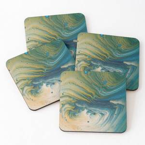 New Design Light Color <b>Coasters</b> Hot Selling Whole Selling Home Kitchen Ware Printed Tea Serving <b>Coasters</b> 4 Pieces <b>Set</b> - Product Image 2