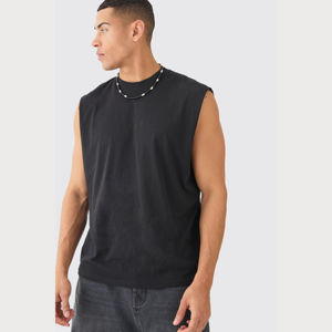 Hoodies de sport pour hommes de haute qualité, design sans manches tendance, OEM ODM, imprimé, 100% coton, logo personnalisé pour les sorties - Product Image 3