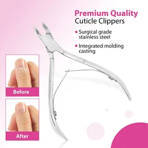 Professional Stainless Steel Amazon Hot Sale Spring Cuticle Nipper smoothly Handle Manicure Pedicure Cuticle Nipper For Toe Nail