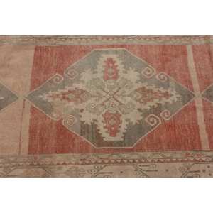 พรมขนหญ้าทะเลเย็บปะต่อสีแดงวินเทจ10.4ft 3.1 x พื้นที่ขนาดใหญ่แบบตุรกีสี่เหลี่ยมผืนผ้าพื้นที่นามธรรมสำหรับตกแต่งห้องโถงห้อง - Product Image 5