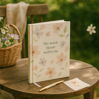 Journal de prière LABON « Ses paroles fleurissent en moi », carnet de méditation floral pastel, livre d'écriture biblique pour la foi chrétienne