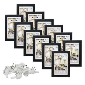 Juego de 12 Marcos de Fotos Negros de 10 x 15 cm, Colección de Marcos para Cuadros - Product Image 1