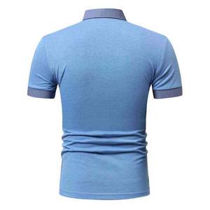 Camisas Polo lisas de talla grande de algodón de manga corta de 220g, venta al por mayor, ropa de hombre, ropa deportiva de dos colores, polos de verano OEM - Product Image 3