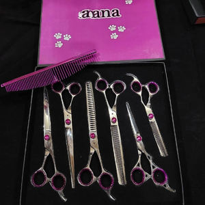 Ciseaux de toilettage professionnels de haute qualité pour animaux de compagnie | Amincissement droit Ciseaux incurvés Peigne 1 Set - Product Image 6