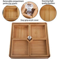 Houten ecologisch verantwoorde glanzende afwerking droge vruchten doos handgemaakt vierkante keuken voedsel opbergcontainer 1-3L capaciteit luxe modern