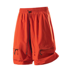 Short Cargo multi-poches décontracté d'été pour hommes, pantalon cinquième avec cordon de serrage respirant, pantalon de sport imprimé couleur unie tout assorti - Product Image 2