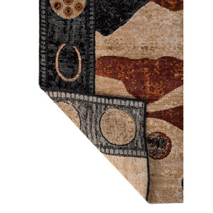 Whispers Desert Beige <b>Brown</b> Hand Knotted <b>Wool</b> Bamboo Silk Rugs Classic Rectangle AKWB-9068 for Home Use Abstract Hallway - Product Image 5
