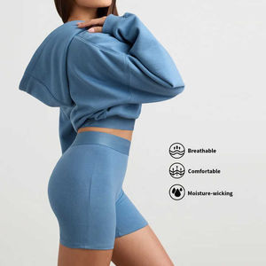 2025 femmes personnalisé grande taille recadrée hauts pullover 100% coton à manches longues à capuche broderie automne Streetwear lavé Look - Product Image 2