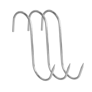Blister pack of 3 stainless steel butcher hooks, size 18 - Product Image 1